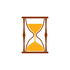 Hourglass, sand, time icon. Vector illustration, flat design.