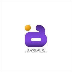 B minimal initial logo letter template vector - Vector