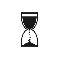 Hourglass, sand, time icon. Vector illustration, flat design.