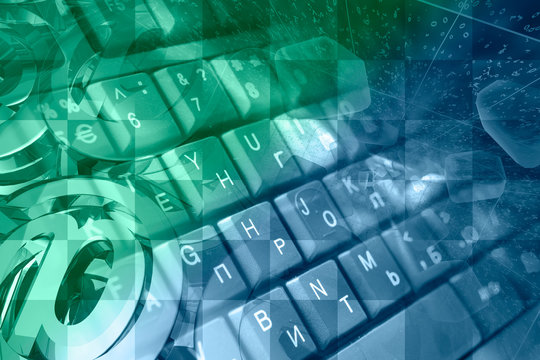 Keyboard, digits and mail signs