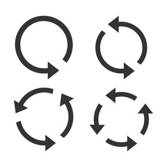 Arrow, refresh, update icon set. Vector illustration, flat design.