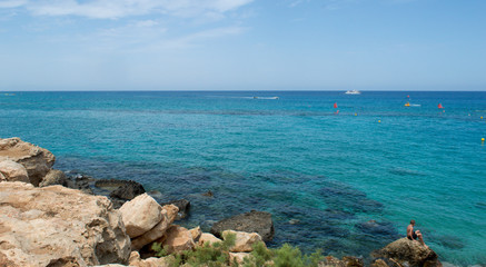 Seaview on the beach, sunny day on Protaras, Cyprus