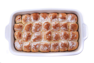 typical czech cake with plum jam isolated