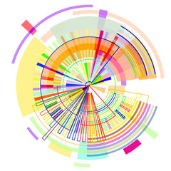 Fototapeta premium Ring of colored geometric shapes