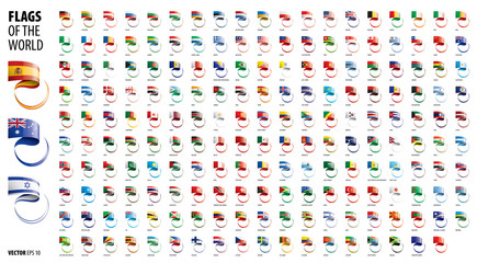 National flags of the countries. Vector illustration on white background