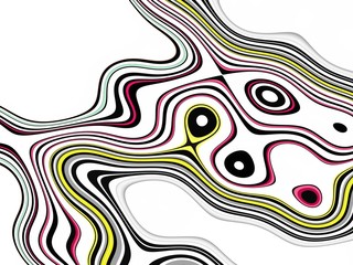Lines in movement abstract background, colors and playful shapes