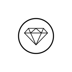 Fototapeta na wymiar Diamond icon vector. Diamond line icon. Gemstone symbol