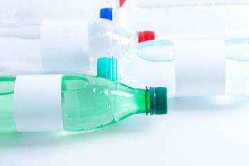 set of water plastic bottle