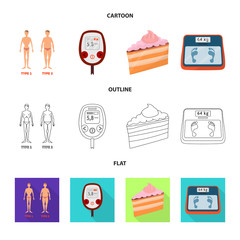 Vector illustration of diet and treatment  icon. Collection of diet and medicine stock symbol for web.