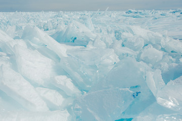 Wonderful ice on the Baikal lake
