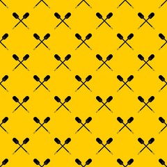 Two wooden crossed oars pattern seamless vector repeat geometric yellow for any design