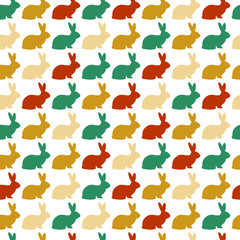 seamless easter pattern with rabbits