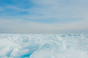 Fototapeta na wymiar Wonderful ice on the Baikal lake