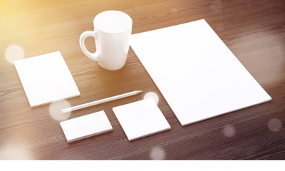 Obraz na płótnie Canvas Mockup business template mockup notepad cup wood mock up