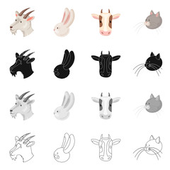 Isolated object of agriculture and breeding symbol. Set of agriculture and organic  stock symbol for web.