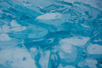 Wonderful ice on the Baikal lake
