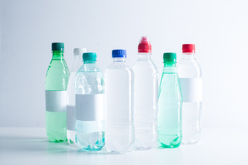 set of water plastic bottle