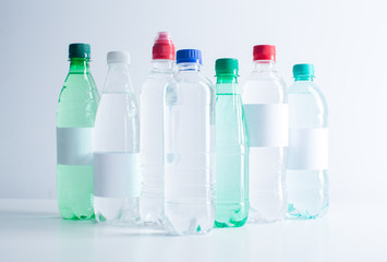 set of water plastic bottle