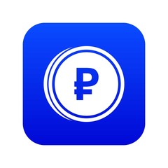 Coin ruble icon digital blue for any design isolated on white vector illustration