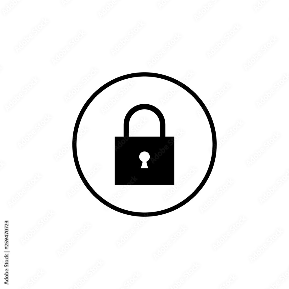 Fototapete Lock icon vector. Encryption icon. Lock Icon in trendy flat style isolated. Security symbol