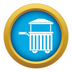 Street food cart icon blue vector isolated on white background for any design