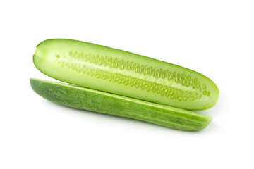 cucumber slice isolated over a white background