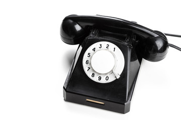 old telephone isolated on white background