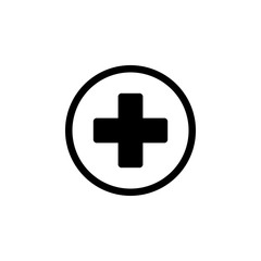 Plus Icon vector. Add icon. Addition sign. Medical Plus icon