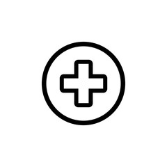Plus Icon vector. Add icon. Addition sign. Medical Plus icon