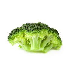 Fresh broccoli blocks for cooking isolated over white background.