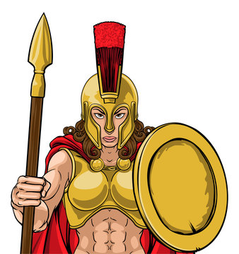 recommend clip art: A Spartan or Trojan female warrior gladiator woman sports team mascot 