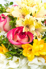 Obraz na płótnie Canvas Close up of a bouquet of flowers