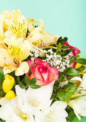 Close up of a bouquet of flowers