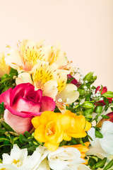 Close up of a bouquet of flowers