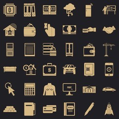 Credit card icons set. Simple style of 36 credit card vector icons for web for any design