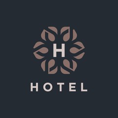 Vector letter H logo design leaf template. Universal symbol icon vector design. Luxury alphabet leaf logotype