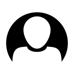 User icon vector male person profile avatar symbol in circle flat color glyph pictogram illustration