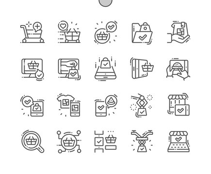 Future shoping Well-crafted Pixel Perfect Vector Thin Line Icons 30 2x Grid for Web Graphics and Apps. Simple Minimal Pictogram