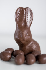 Easter concept - chocolate bunny and sweets
