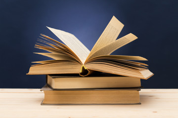 Stack of books on the table