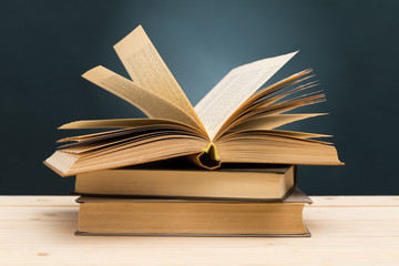 Stack of books on the table