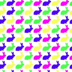 Seamless texture with easter bunnies