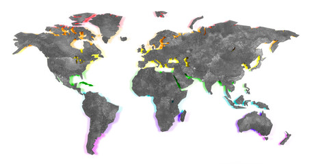 Roughly outlined world map - XXX