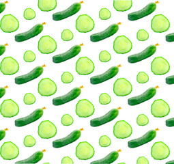 Creative pattern of fresh cucumbers