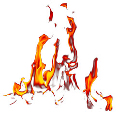 Flame of fire isolated on white background