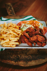 chicken food potato fast food