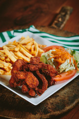 chicken food potato fast food