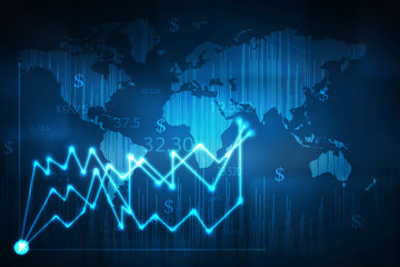 2d rendering Stock market online business concept. business Graph 