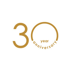 30 Year Anniversary Vector Template Design Illustration