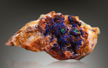azurite mineral specimen quartz